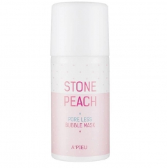 A'pieu Stone Peach Pore Less Bubble Mask Кислородная маска для очищения и сужения пор с персиком 60г