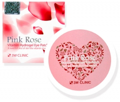 3W Clinic Pink Rose Vitamin Hydrogel Eye Patch Витаминные гидрогелевые патчи для глаз 60шт