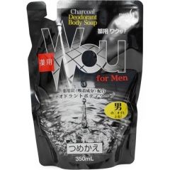 Kumano Charcoal Deodorant Body Soap Мужское жидкое мыло для тела c древесным углем (рефил) 350мл