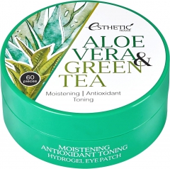 Esthetic House Aloe Vera&Green Tea Hydrogel Eye Patch Гидрогелевые патчи с алоэ и зелёным чаем 60шт
