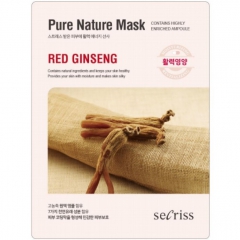 Anskin Secriss Pure Nature Mask Pack Red ginseng Маска для лица тканевая с женьшенем 25мл