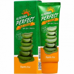 Farmstay Aloevera Perfect Sun Cream Солнцезащитный крем с алоэ SPF 50+/PA+++ 70г