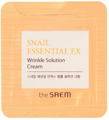 The Saem Snail Essential EX Wrinkle Solution Cream Антивозрастной улиточный крем (тестер) 1мл