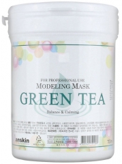 Anskin Grean Tea Modeling Mask Успокаивающая альгинатная маска с экстрактом зеленого чая 240г
