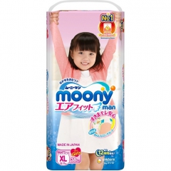 Moony Moony Man Подгузники-трусики для девочек XL (12-17 кг) 38шт