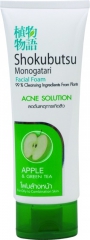Lion Shokubutsu Acne Solution Пенка для лица с яблоком для контроля над жирным блеском 100г