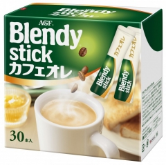 AGF Blendy Stick Coffee - Cafe Au Lait Растворимый кофе 3-в-1 с мягким вкусом 12г*30шт