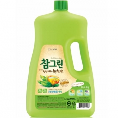 CJ Lion Chamgreen Green Tea Средство для мытья посуды и овощей с ароматом зеленого чая 2970мл