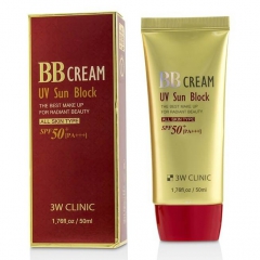 3W Clinic UV Sun Block BB Cream Солнцезащитный ВВ крем SPF50+ PA+++ 50мл