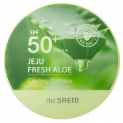 The Saem Jeju Fresh Aloe Cooling Cushion Кушон охлаждающий SPF50+PA+++ (Natural Baige) 1шт