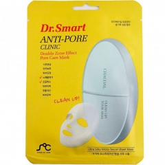 Dr.Smart Anti-Pore Clinic Тканевая маска для ухода за порами лица с древесным углем 25мл